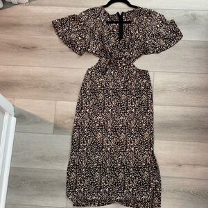 Floral Black and White Women's Dress